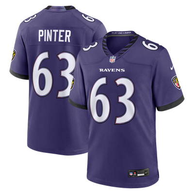 Baltimore Ravens Danny Pinter Nike Purple Team Game Jersey