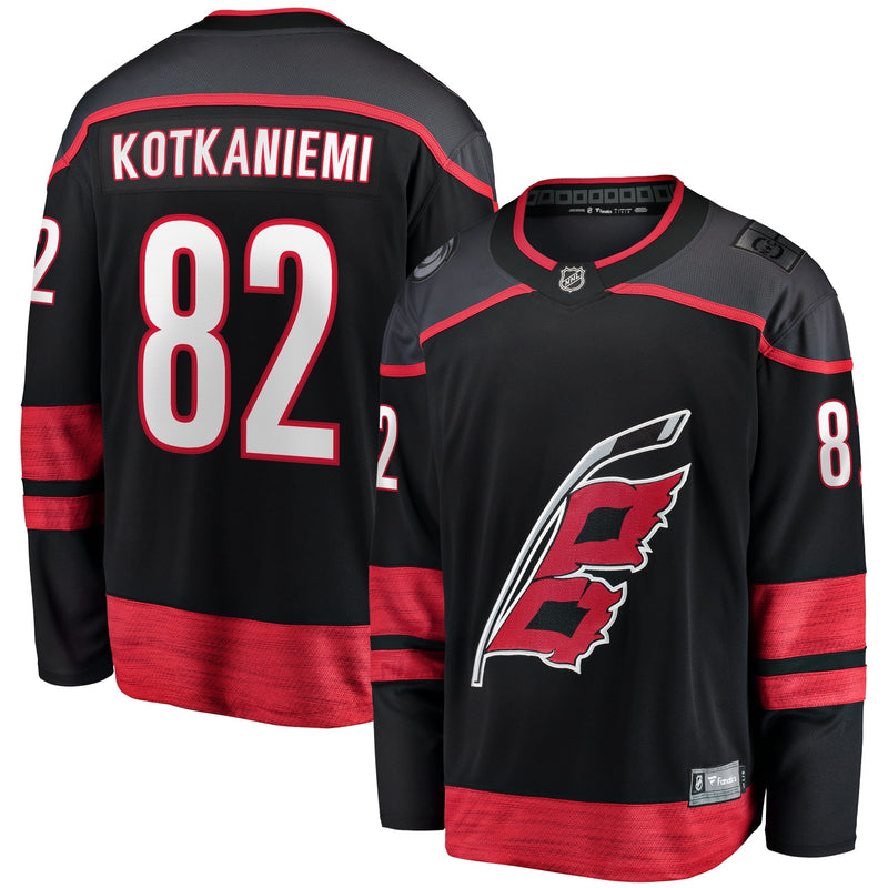 Carolina Hurricanes Jesperi Kotkaniemi Fanatics Black Home Breakaway Player Jersey