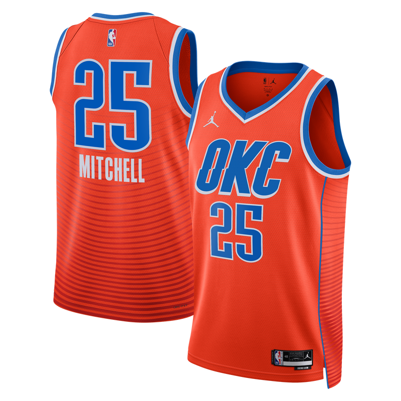 Oklahoma City Thunder Jordan Brand Statement Edition Swingman Jersey - Orange - Ajay Mitchell -