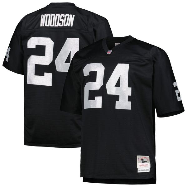 Las Vegas Raiders Charles Woodson Mitchell & Ness Black Big & Tall 1998 Retired Player Replica Jersey