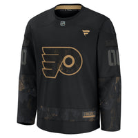 Philadelphia Flyers Fanatics Black 2024 Military Appreciation Custom Practice Jersey