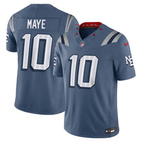 New England Patriots Drake Maye Nike Blue Rivalries Collection Printed Limited Jersey