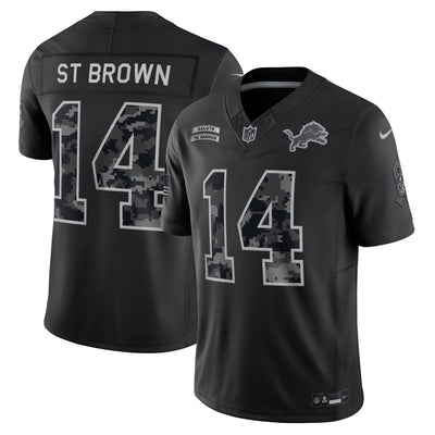 Detroit Lions Amon-Ra St. Brown Nike Black 2026 Salute to Service Printed Limited Jersey