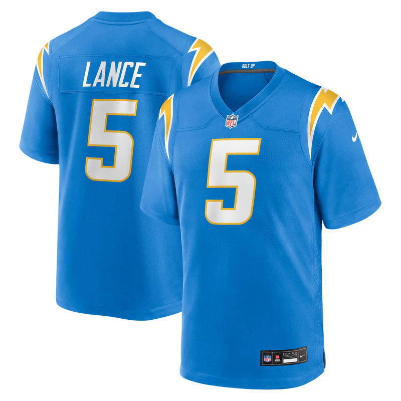 Los Angeles Chargers Trey Lance Nike Powder Blue Team Game Jersey