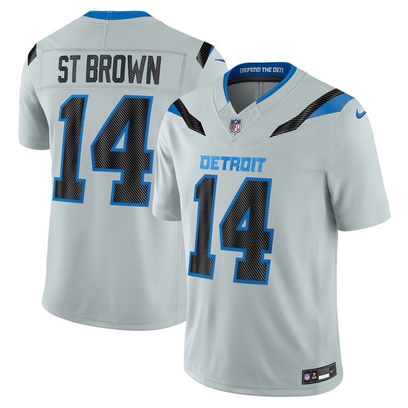 Detroit Lions Amon-Ra St. Brown Nike Silver 2026 Rivalries Collection Printed Limited Jersey