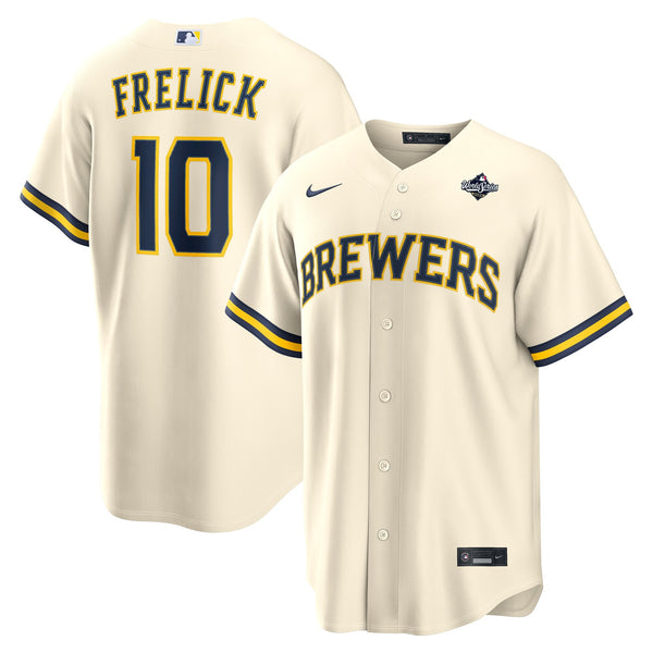 Milwaukee Brewers Sal Frelick Nike Cream 2026 World Series Home Replica Jersey