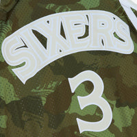 Philadelphia 76ers Mitchell & Ness Allen Iverson 1996 Ghost Camo Swingman Jersey - Green