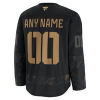 Anaheim Ducks Fanatics Black 2024 Military Appreciation Custom Practice Jersey