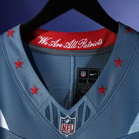 New England Patriots Drake Maye Nike Blue Rivalries Collection Printed Limited Jersey