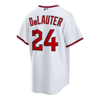 Cleveland Guardians Chase DeLauter Nike White Home Replica Jersey
