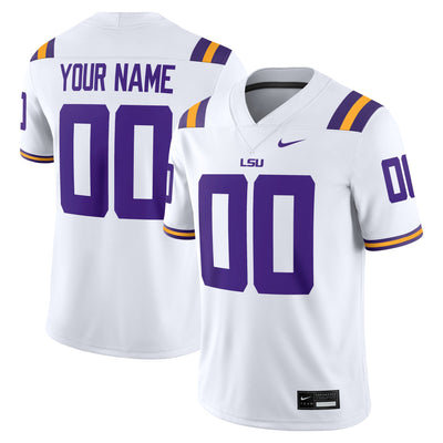 LSU Tigers Nike White Custom Game Jersey - White