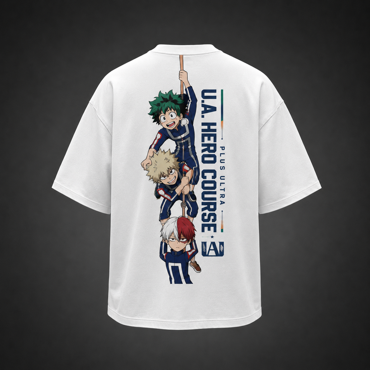 White t-shirt with Deku & Bakugo My Hero Academia Hero Course Climb graphic – photo 1