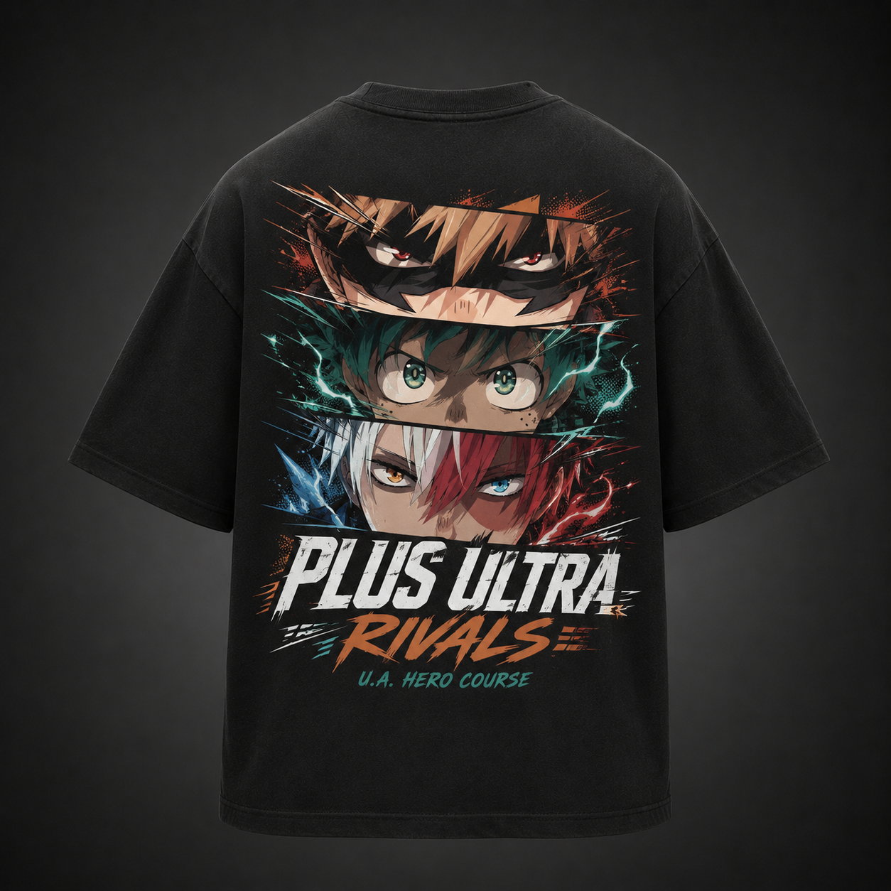 Black t-shirt with Deku & Bakugo My Hero Academia Plus Ultra Rivals graphic – photo 1
