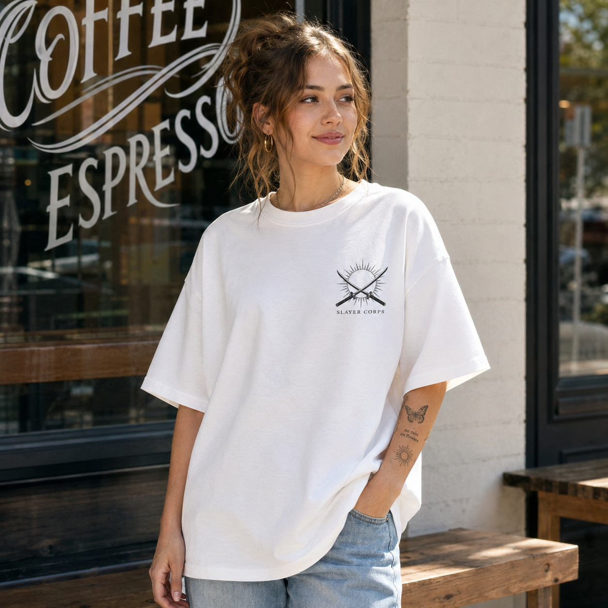 White t-shirt with Demon Slayer Breath Of Battle graphic – photo 4