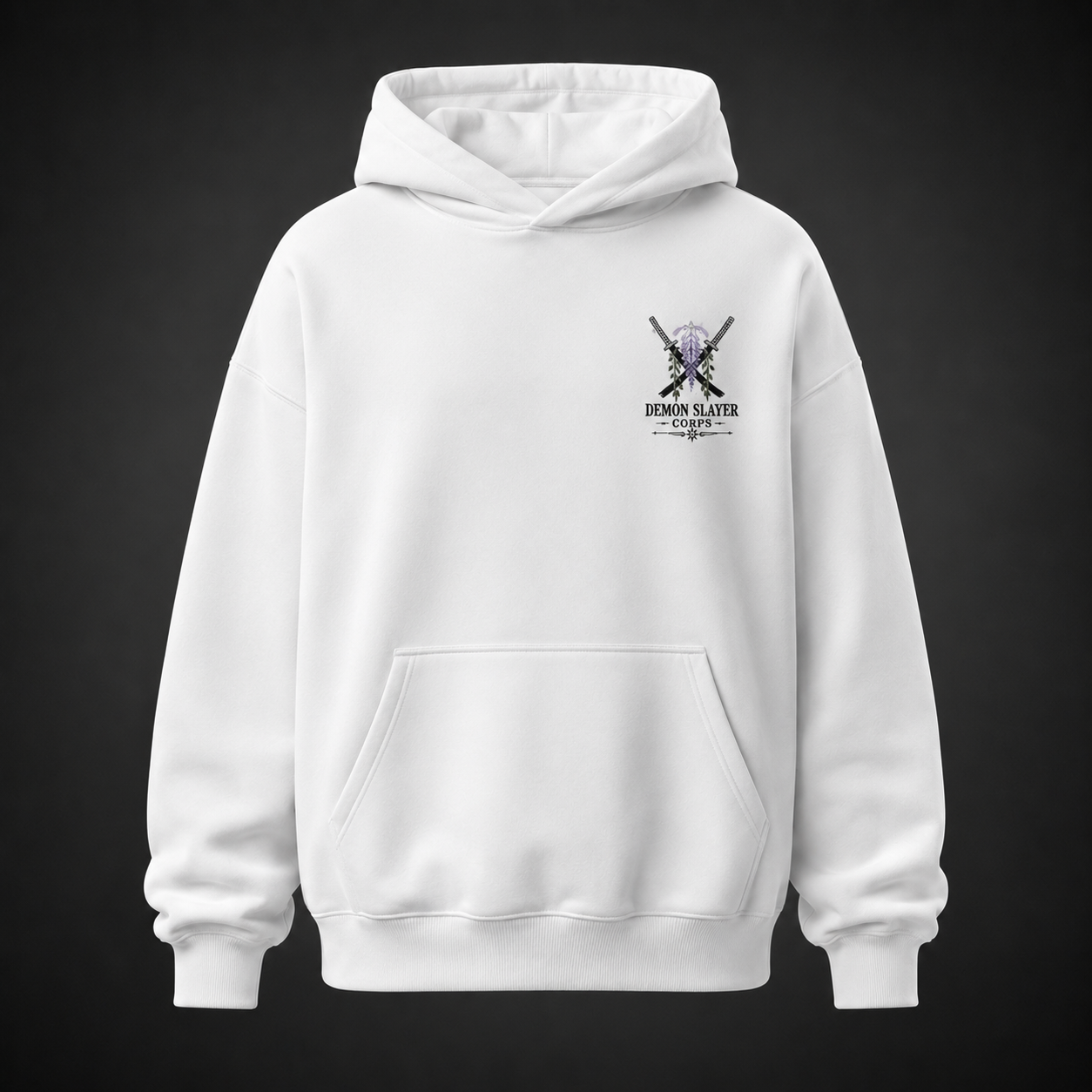 White hoodie with Demon Slayer Hashira Legacy graphic – photo 2