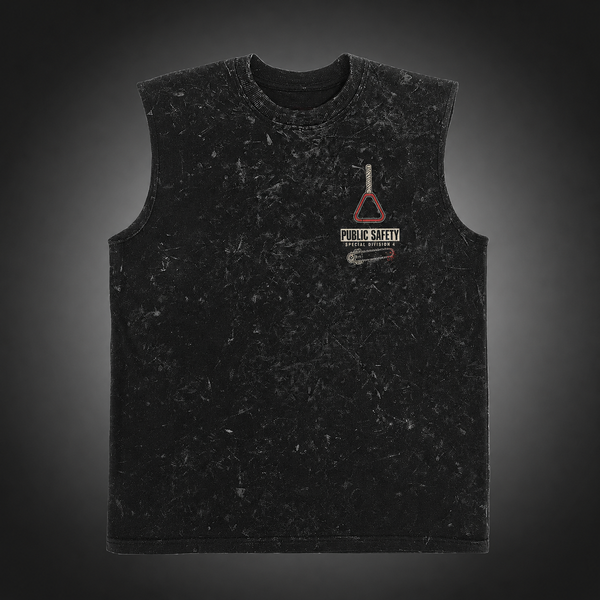 Washed black tank top with Denji, Aki Hayakawa, Power Chainsaw Man Devil Hunters Trio graphic – photo 2