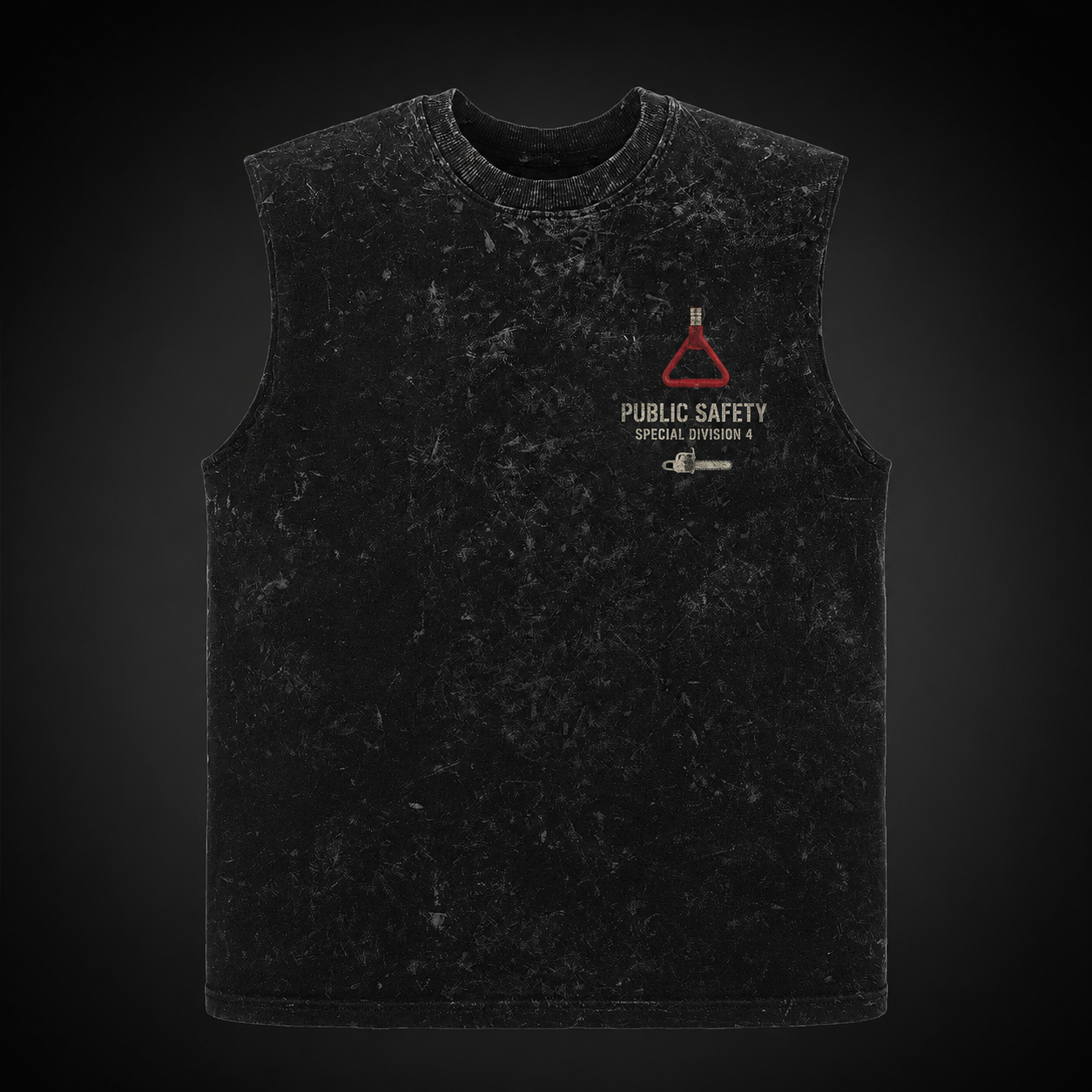 Washed black tank top with Denji, Aki Hayakawa, Power Chainsaw Man Special Division Four graphic – photo 2