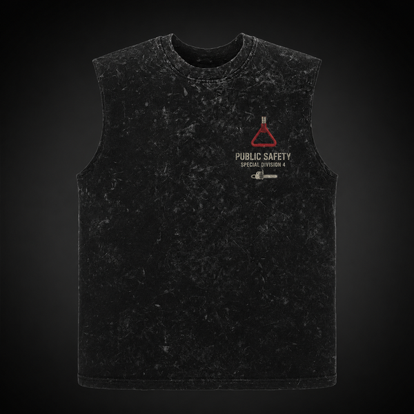 Washed black tank top with Denji, Aki Hayakawa, Power Chainsaw Man Special Division Four graphic – photo 2