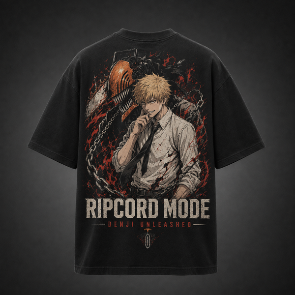 Black t-shirt with Denji Chainsaw Man Ripcord Mode graphic – photo 1
