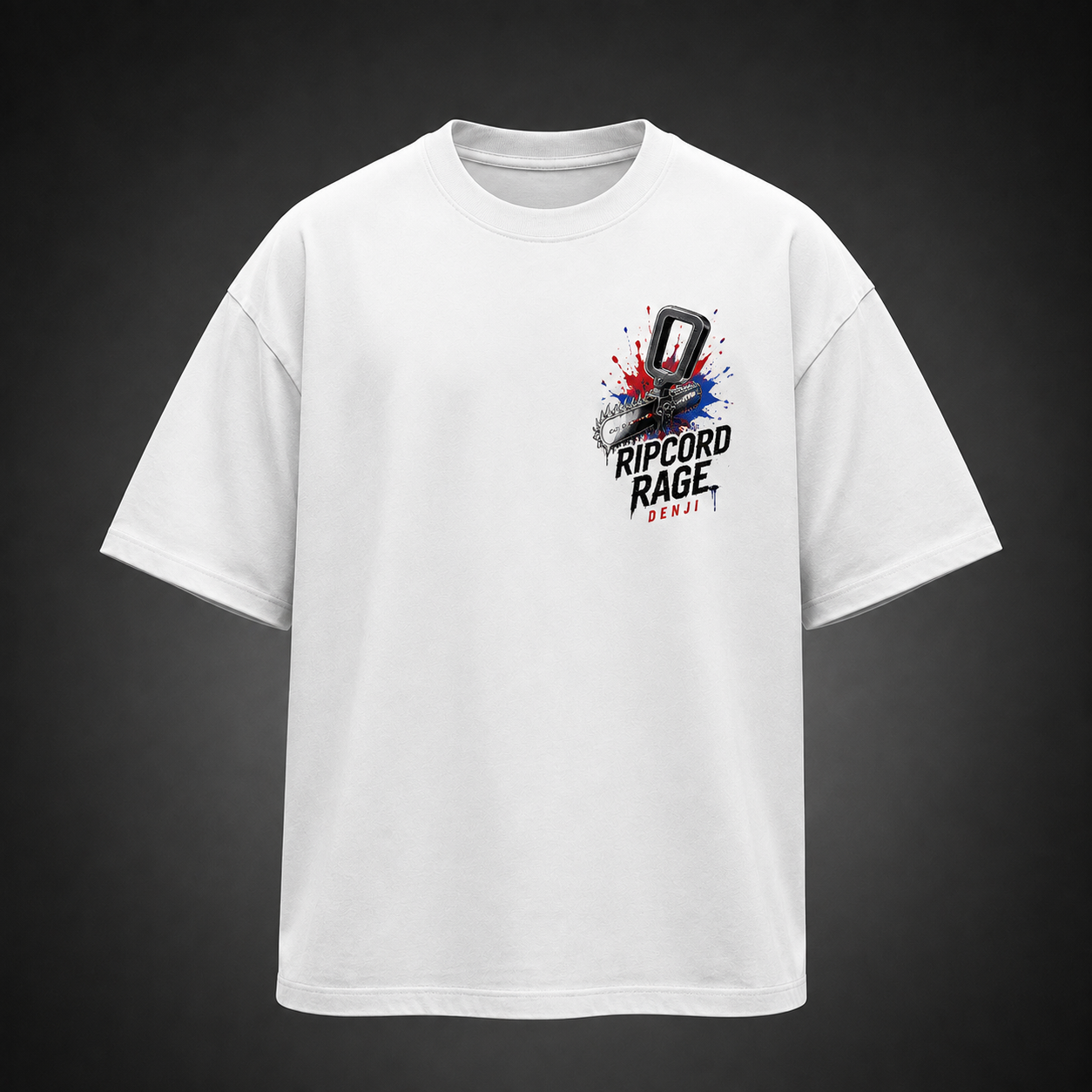 White t-shirt with Denji Chainsaw Man Ripcord Rage graphic – photo 2