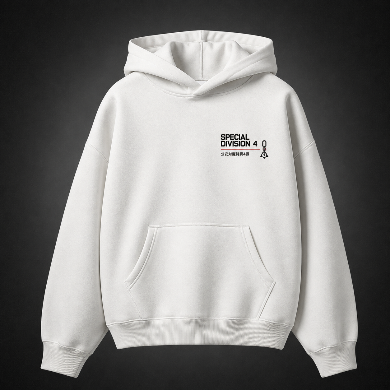 White hoodie with Denji, Power, Aki Hayakawa, Makima Chainsaw Man Special Division Four graphic – photo 2