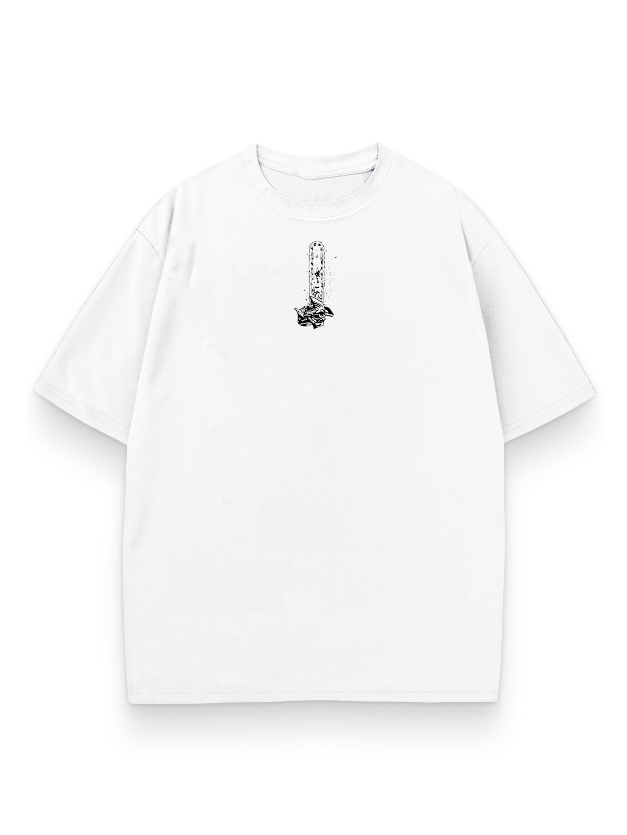 White t-shirt with Chainsaw Man Hellsaw Unit graphic – photo 2