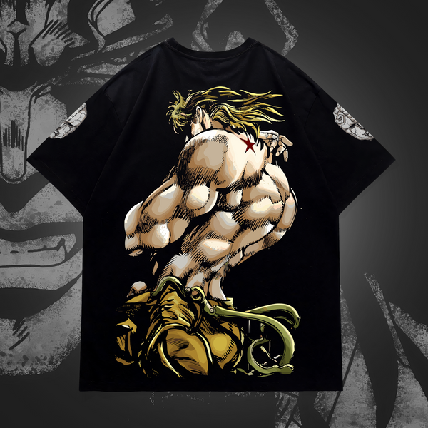 Dio Brando Crouching Stand Back Print - JoJo's Bizarre Adventure Oversized Tee