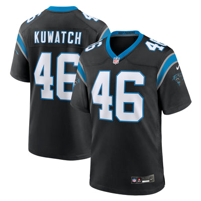 Carolina Panthers Jackson Kuwatch Nike Black Team Game Jersey