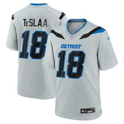 Detroit Lions Isaac TeSlaa Nike Silver 2026 Rivalries Collection Game Jersey