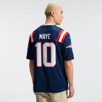 New England Patriots Drake Maye Nike Navy Team Vapor F.U.S.E. Printed Limited Jersey