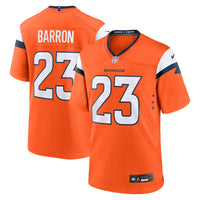 Denver Broncos Jahdae Barron Nike Orange Game Player Jersey