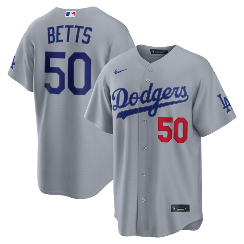 Los Angeles Dodgers Mookie Betts Nike Gray Stadium Jersey