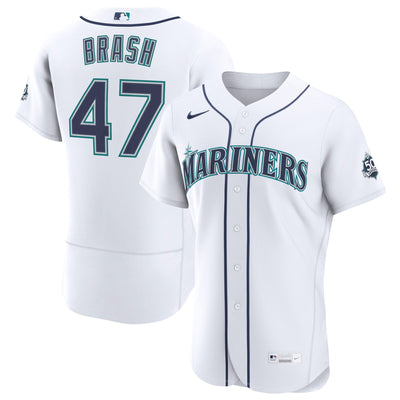Seattle Mariners Matt Brash Nike White Home 50th Season Authentic Jersey
