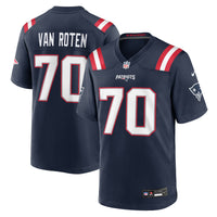 New England Patriots Greg Van Roten Nike Navy Team Game Jersey