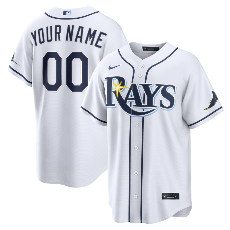 Tampa Bay Rays Nike White Home Stadium Custom Jersey