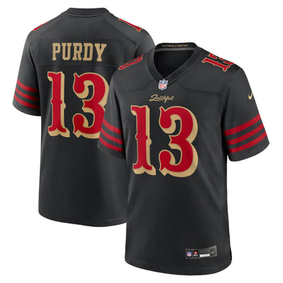 San Francisco 49ers Brock Purdy Nike Black Rivalries Collection Game Jersey