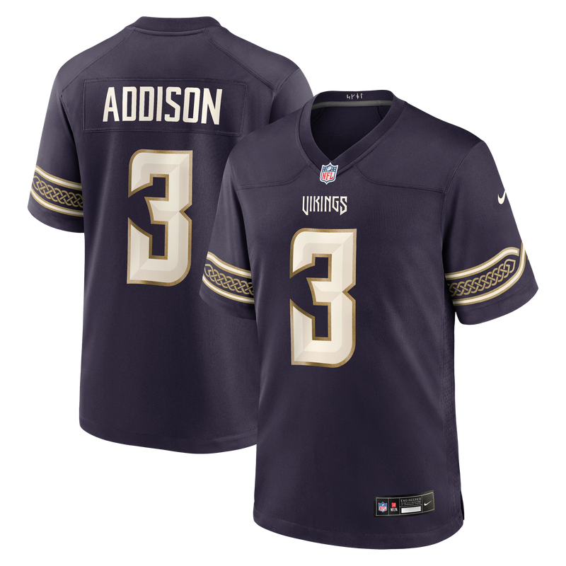 Minnesota Vikings Jordan Addison Nike Purple 2026 Rivalries Collection Game Jersey