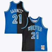 Minnesota Timberwolves Mitchell & Ness Kevin Garnett 1995 Split Swingman Jersey - Blue/Black
