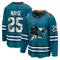 San Jose Sharks Darnell Nurse Fanatics Teal Home Breakaway Jersey