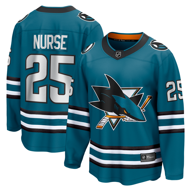 San Jose Sharks Darnell Nurse Fanatics Teal Home Breakaway Jersey