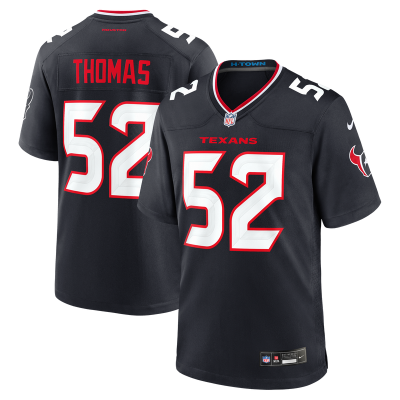 Houston Texans Xavier Thomas Nike Navy Team Game Jersey