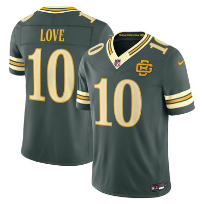 Green Bay Packers Jordan Love Nike Green 2026 Rivalries Collection Printed Limited Jersey