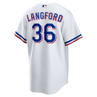 Texas Rangers Wyatt Langford Nike White Home Replica Jersey