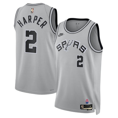 San Antonio Spurs Nike Classic Edition Jersey - Silver - Dylan Harper -