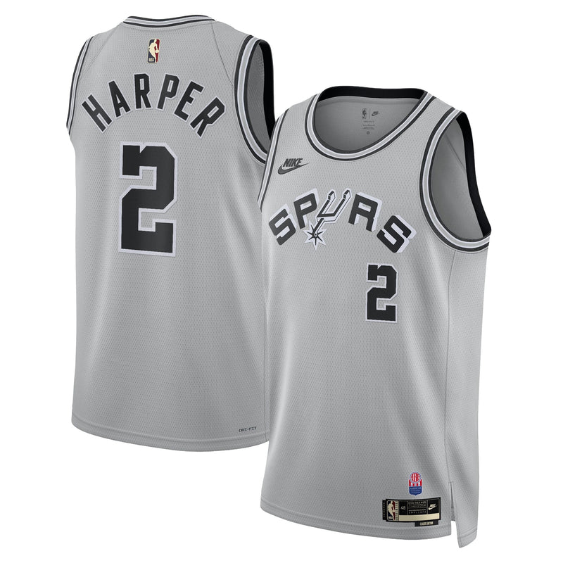 San Antonio Spurs Dylan Harper - Silver jersey – view 1