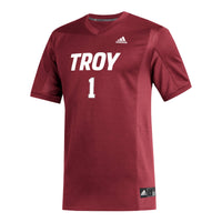 #1 Troy University Trojans adidas Replica Football Jersey - Cardinal