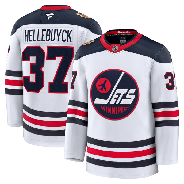 Winnipeg Jets Connor Hellebuyck Fanatics White 2026 NHL Heritage Classic Premium Player Jersey