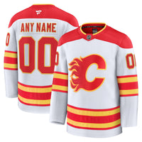 Calgary Flames Fanatics White Away Premium Custom Jersey