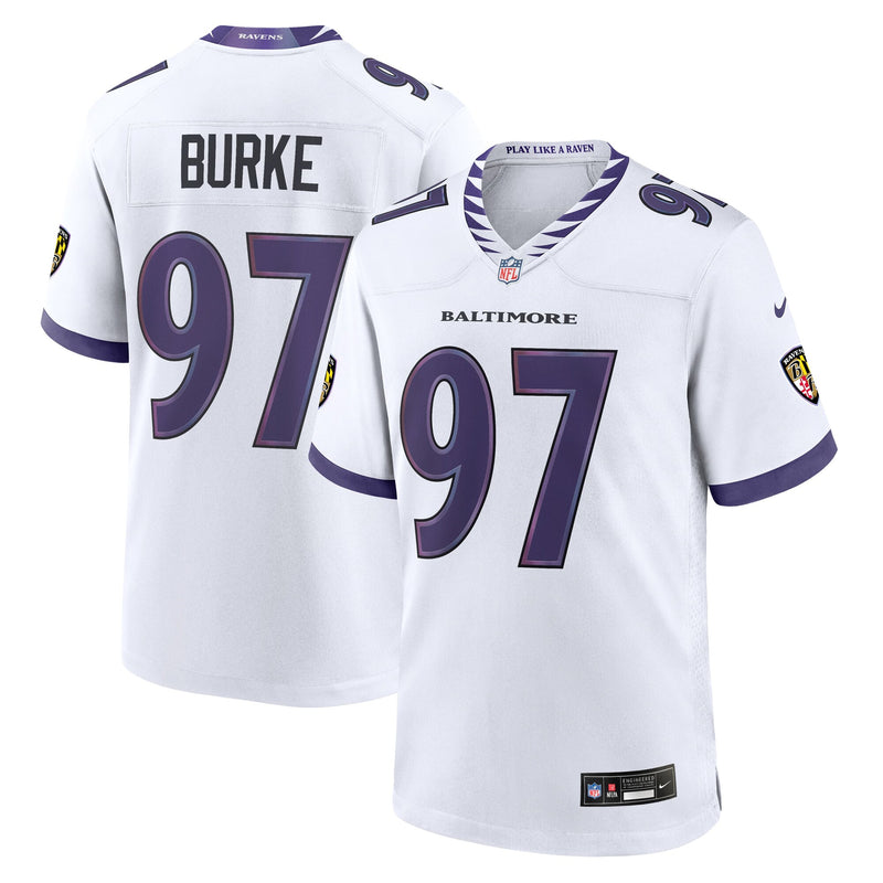 Baltimore Ravens Ethan Burke White jersey – view 1
