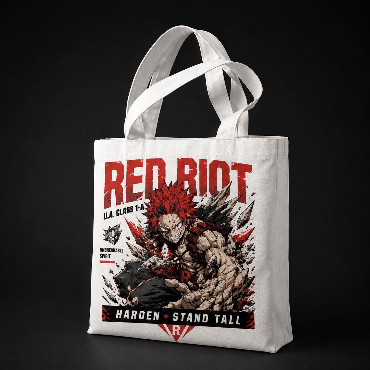 Natural tote bag with Eijiro Kirishima (Red Riot) My Hero Academia Unbreakable Spirit graphic – photo 2
